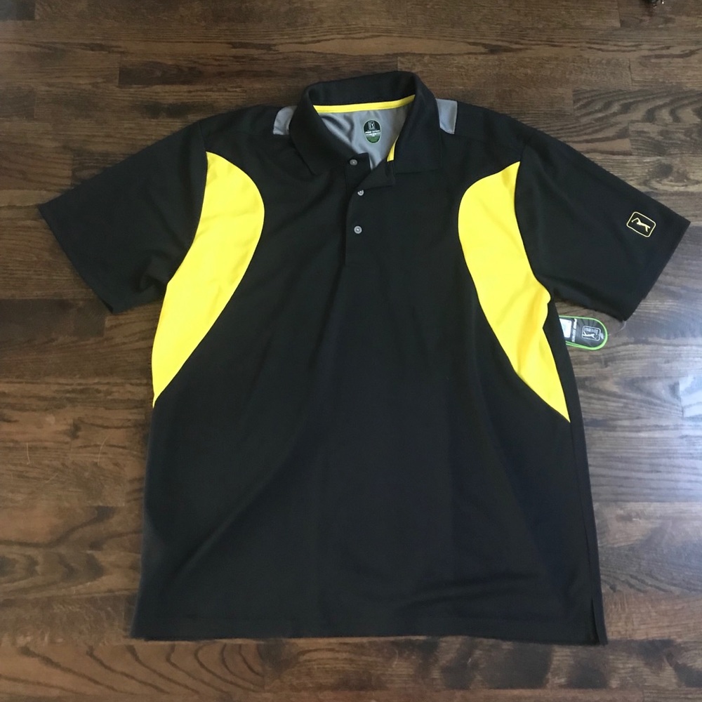 PGA TOUR black and yellow Golf polo